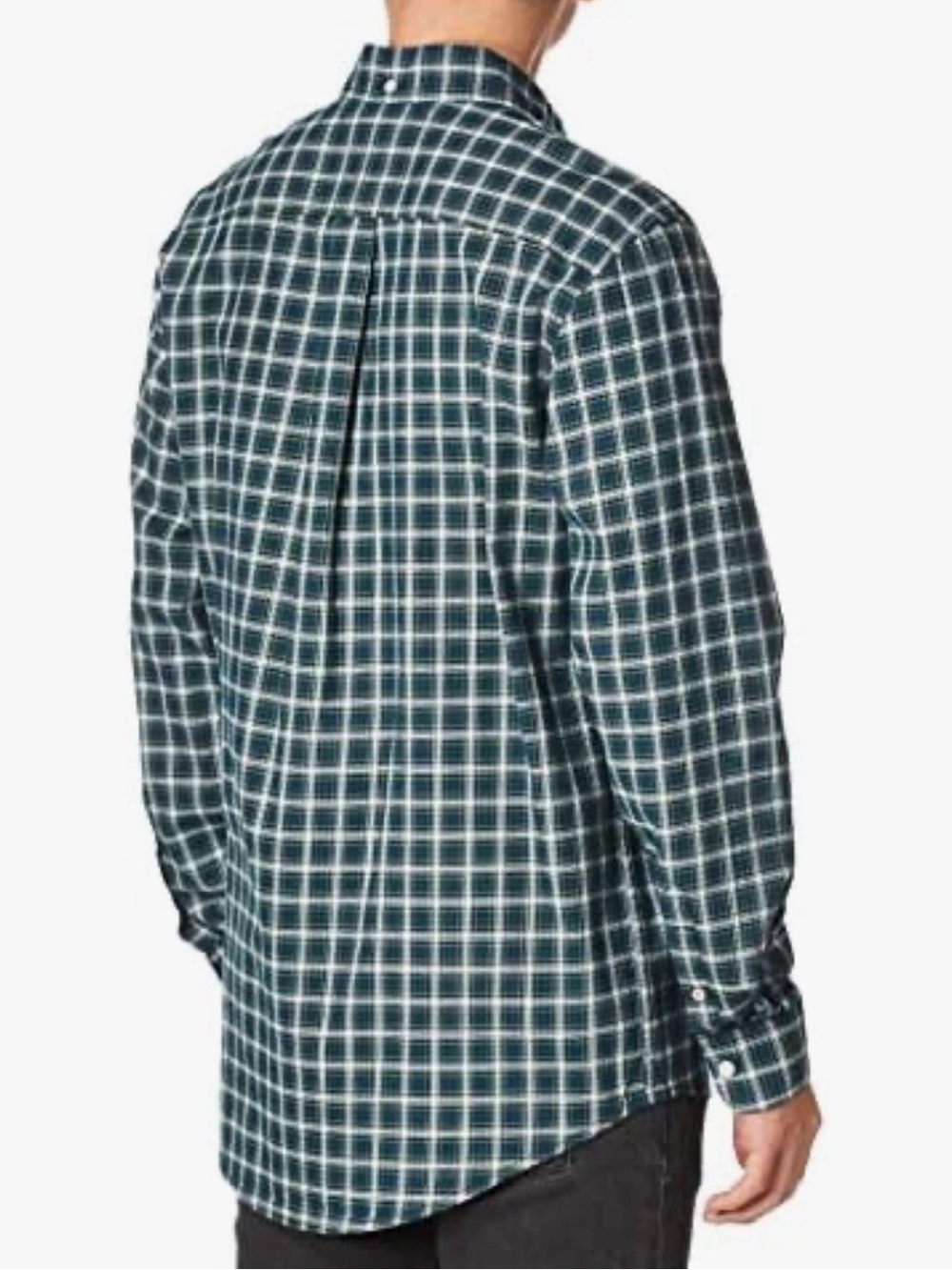 Tommy Hilfiger Dark Teal and White Plaid Button-Down Shirt - Picture 2 of 8
